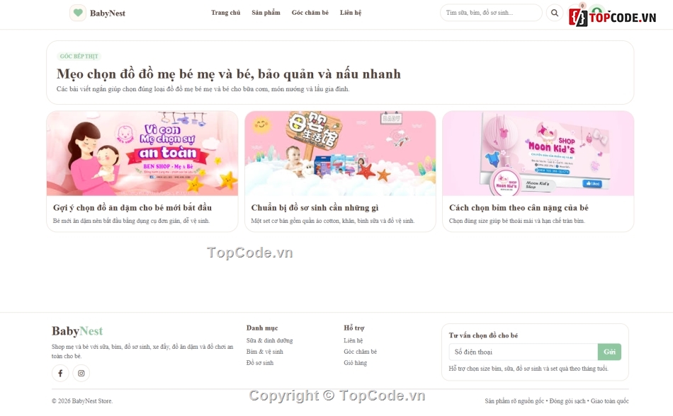 web mẹ và bé,shop mẹ và bé,web shop